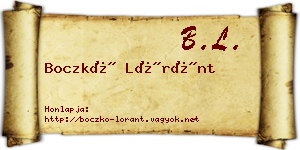 Boczkó Lóránt névjegykártya