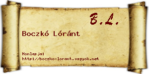 Boczkó Lóránt névjegykártya