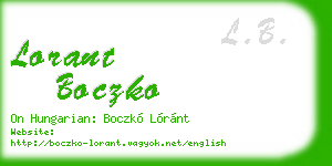lorant boczko business card