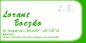 lorant boczko business card